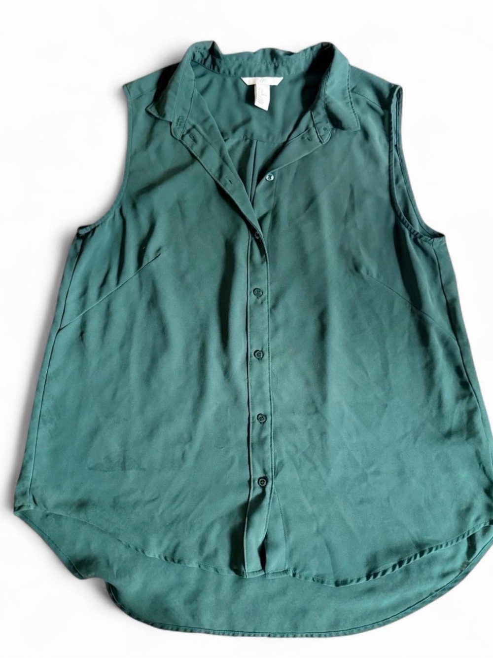 H&M Sleeveless Button-Down Top in Teal